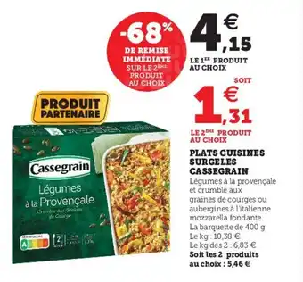 Super U Plats cuisines surgeles cassegrain offre