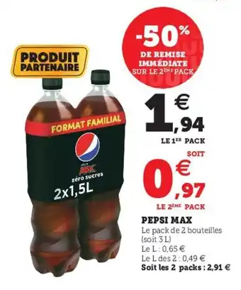 Super U Pepsi max offre