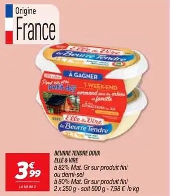 Netto Beurre tendre doux Elle & Vire offre