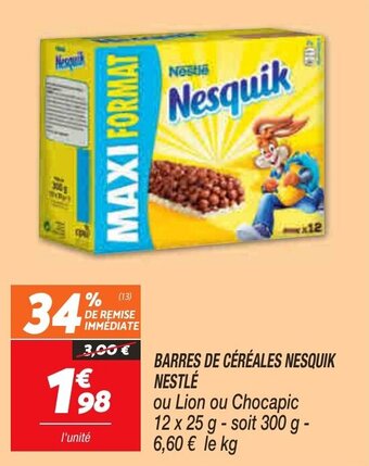 Netto Barres de céréales Nesquik Nestlé offre