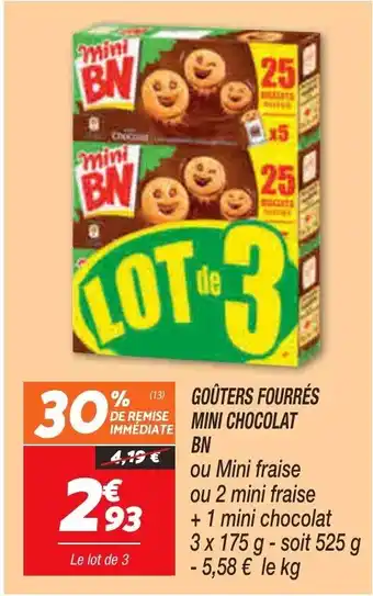 Netto Goûters fourrés mini chocolat BN offre