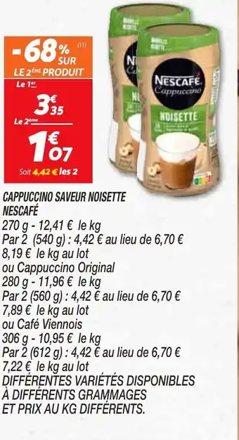 Netto Cappuccino saveur noisette Nescafé offre