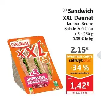 Colruyt Sandwich XXL Daunat offre