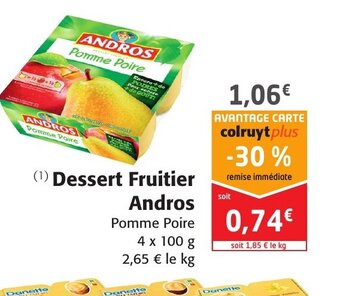 Colruyt Dessert Fruitier Andros offre