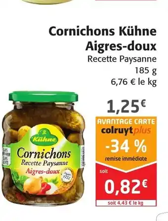 Colruyt Cornichons Kühne offre