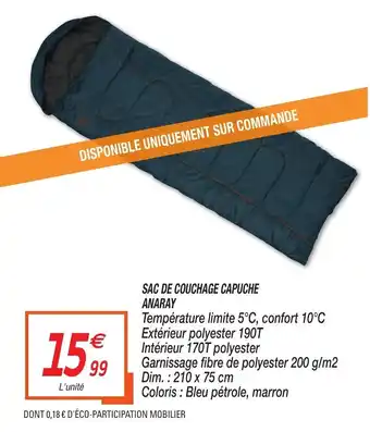 Sac de Couchage Capuche Anaray