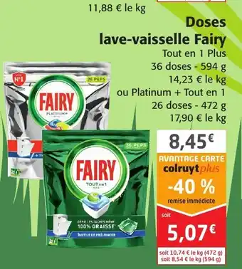 Colruyt Doses Lave-Vaisselle Fairy offre