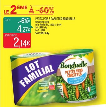 Match Petits Pois & Carottes Bonduelle offre
