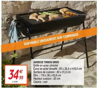Netto Barbecue Tonneau Mirihi offre
