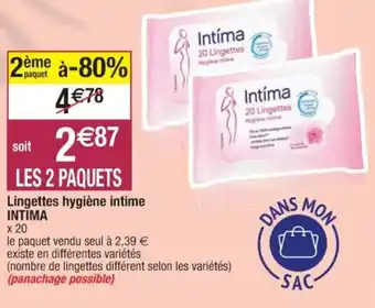 Cora x Carrefour Lingettes Hygiène Intime offre