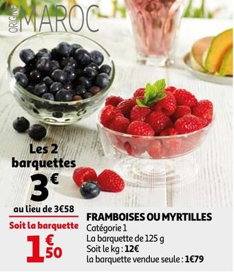 Auchan Framboises ou myrtilles offre
