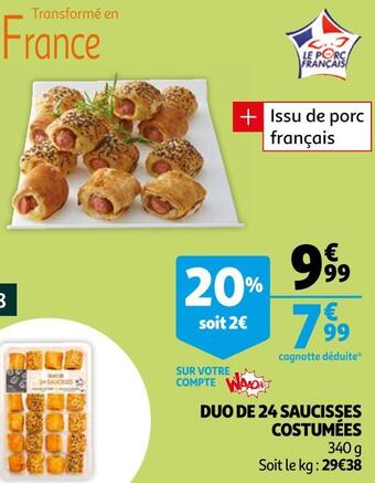 Auchan Duo de 24 saucisses costumées offre