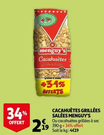 Auchan Menguy's cacahuètes grillées salées offre