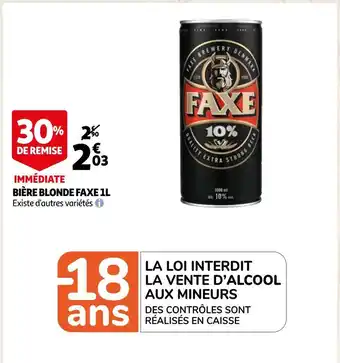 Auchan Faxe bière blonde 1l offre