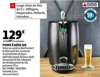 Auchan Seb pompe à bière offre