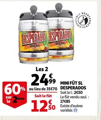 Auchan Desperados mini fût 5l offre