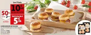 Auchan 6 mini burgers de saison offre