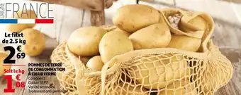 Auchan Pommes de terre de consommation à chair ferme offre