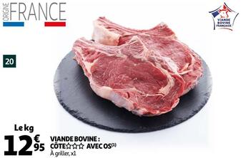Auchan Viande bovine : côte avec os offre