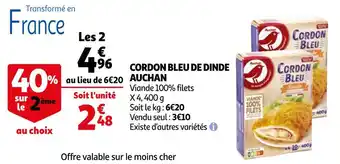Auchan Auchan cordon bleu de dinde offre