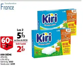 Auchan Kiri kiri crème offre