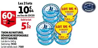 Auchan Petit navire thon au naturel démarche responsable offre