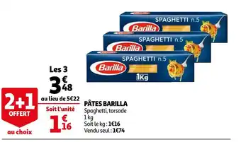 Auchan Barilla pâtes offre