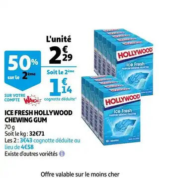 Auchan Hollywood ice fresh chewing gum offre