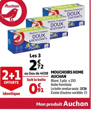 Auchan Auchan mouchoirs home offre