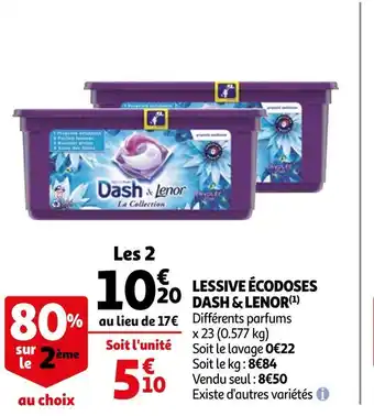 Auchan Dash / lenor lessive écodoses offre