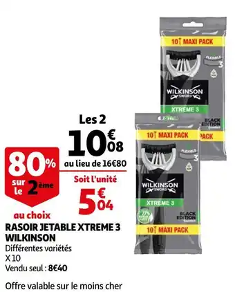 Auchan Wilkinson rasoir jetable xtreme 3 offre