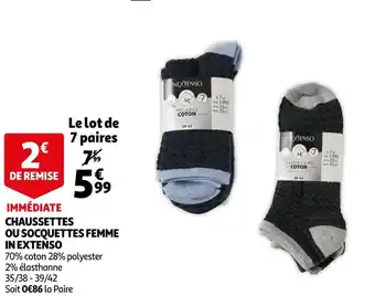 Auchan In extenso chaussettes ou socquettes femme offre