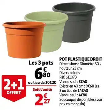 Auchan Pot plastique droit offre