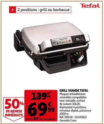 Auchan Tefal grill viande offre