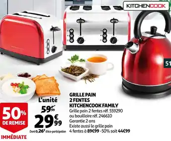 Auchan Kitchencook family grille pain 2 fentes offre