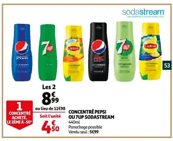 Auchan Sodastream concentré pepsi ou 7up offre