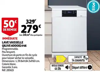 Auchan Qilive lave vaisselle 600081446 offre
