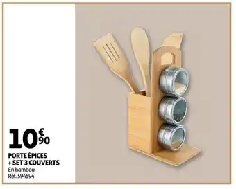 Auchan Porte épices + set 3 couverts offre