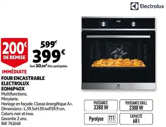 Auchan Electrolux four encastrable eoh6p40x offre