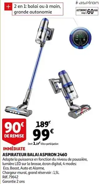 Auchan Aspiron aspirateur balai 2460 offre