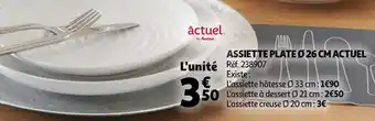 Auchan Actuel assiette plate ø 26 cm actuel offre