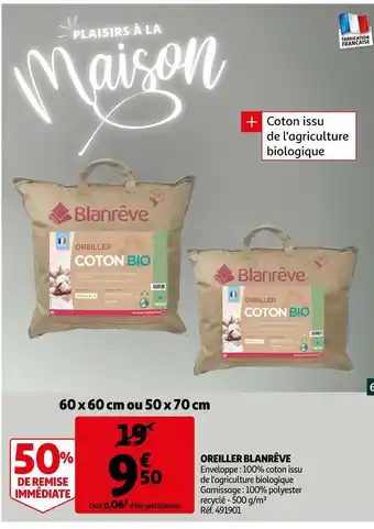 Auchan Blanrêve oreiller offre