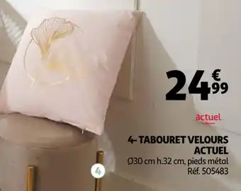 Actuel tabouret velours