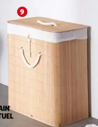 Auchan Panier à linge bambou offre