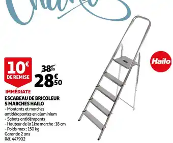 Auchan Hailo escabeau de bricoleur 5 marches offre