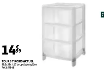 Auchan Actuel tour 3 tiroirs offre