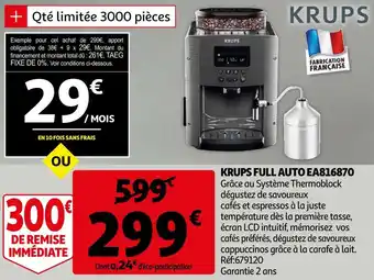 Auchan Krups full auto ea816870 offre