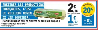 E.Leclerc 12 œufs frais de poules élevéesen plein air Oméga 3 offre