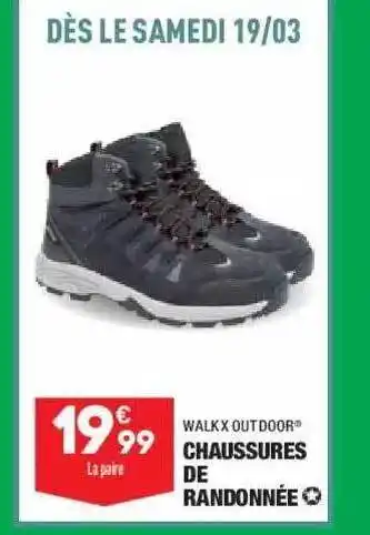 ALDI Chaussures De Randonnée Walkx Outdoor offre