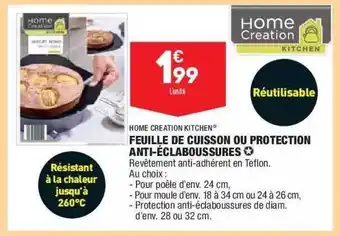 ALDI Feuille De Cuisson Ou Protection Anti-éclaboussures Home Creation Kitchen offre